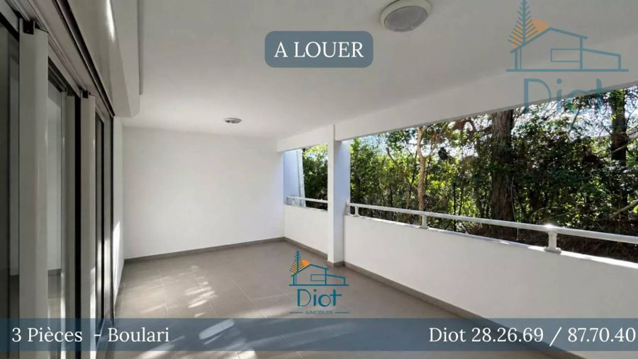 Appartement 3 pièces 93 m², Boulari — 97 500 CFP charges comprises